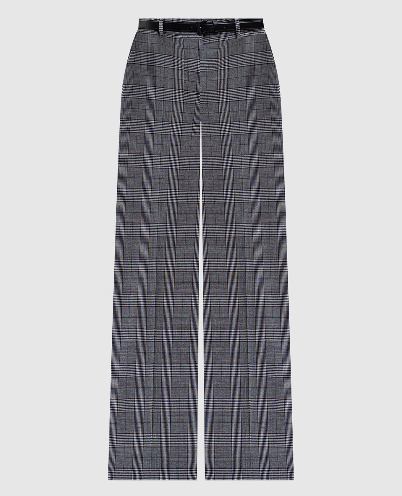 Grijze geruite wollen broek