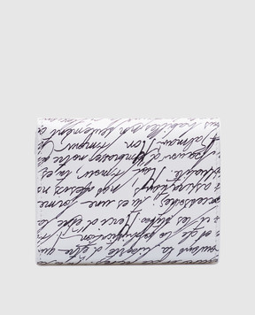 Balmain B-Buzz white leather wallet with Love Letter print EN1NK239LCLL
