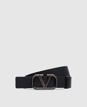 Valentino Reversible leather belt with VLogo Signature emblem 6Y2T0T46XUR