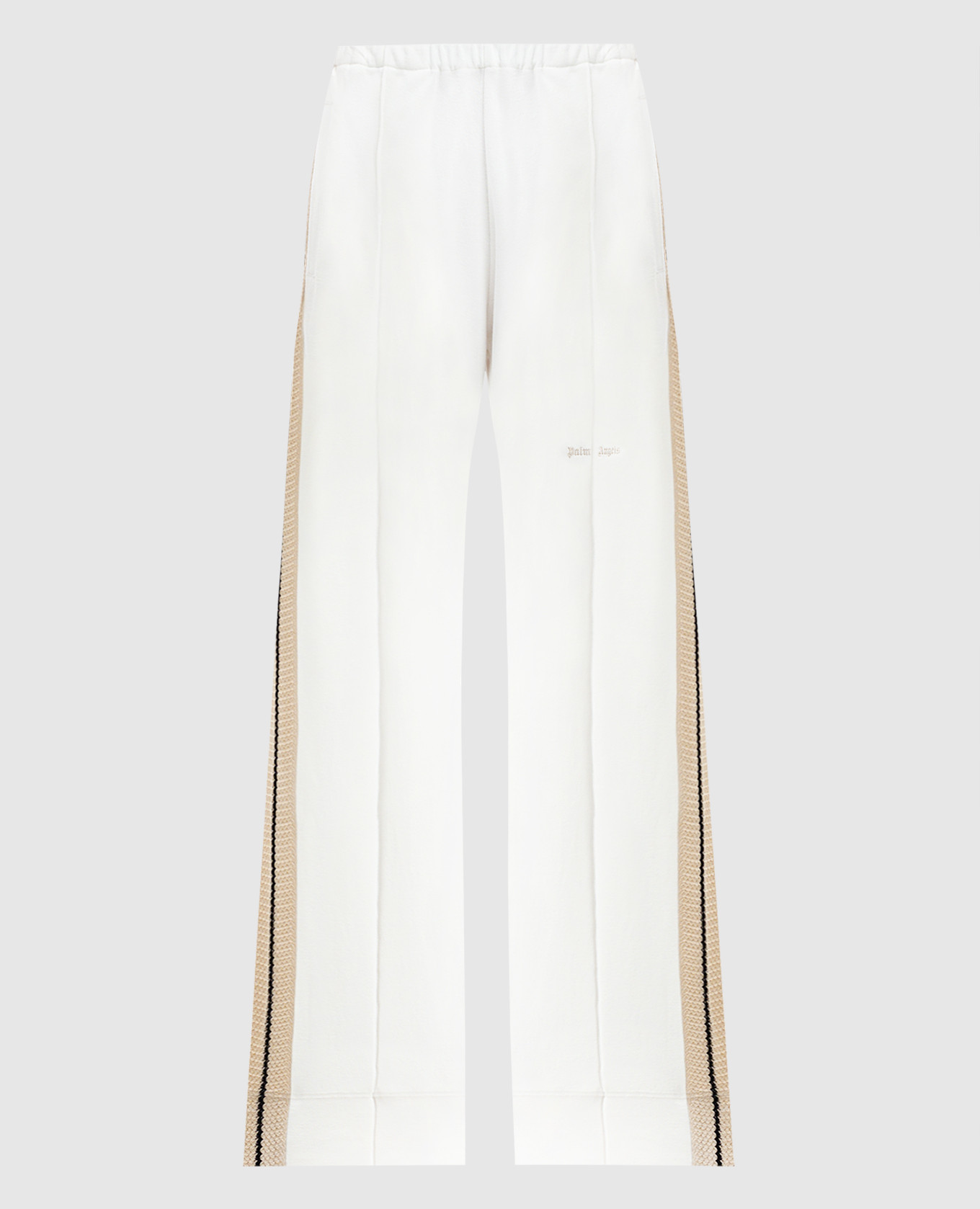 White pants with logo embroidery palm angels
