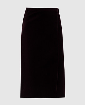 Saint Laurent Burgundy velvet pleated skirt 826769Y615W