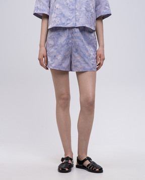 Off-White Purple shorts with a fresco pattern OWCB05DS25FAB002