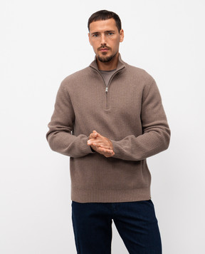 Woolrich Brown sweater with wool and cashmere CFWOKN2024MRUF5032