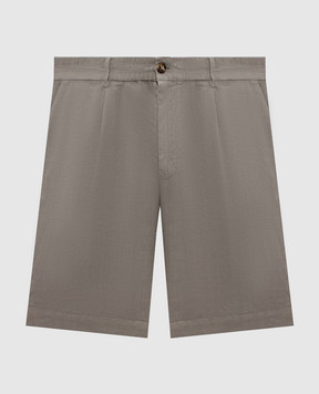 Brunello Cucinelli Green linen shorts M236PU0065