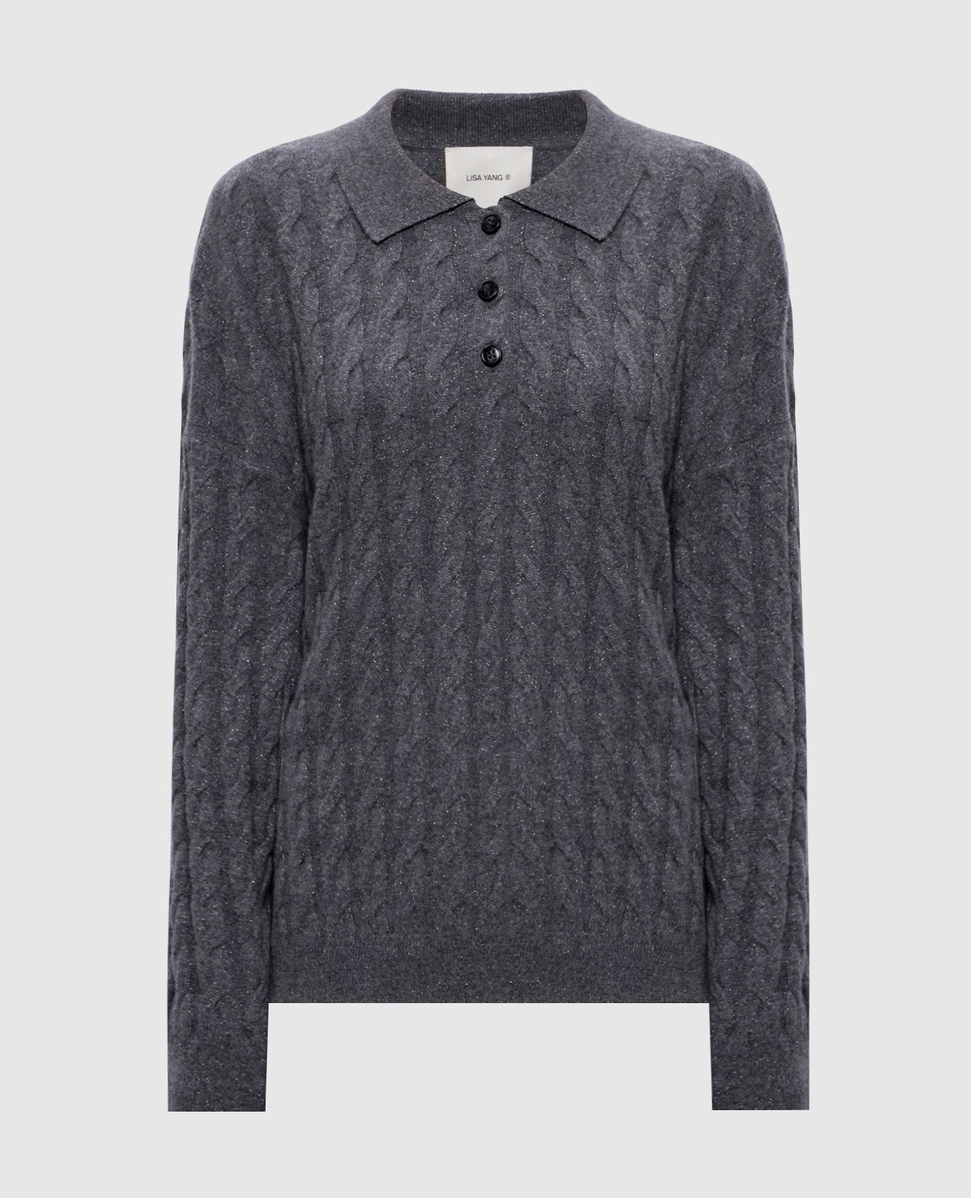 Magnolie Sparkle gray sweater with textured pattern LISA YANG
