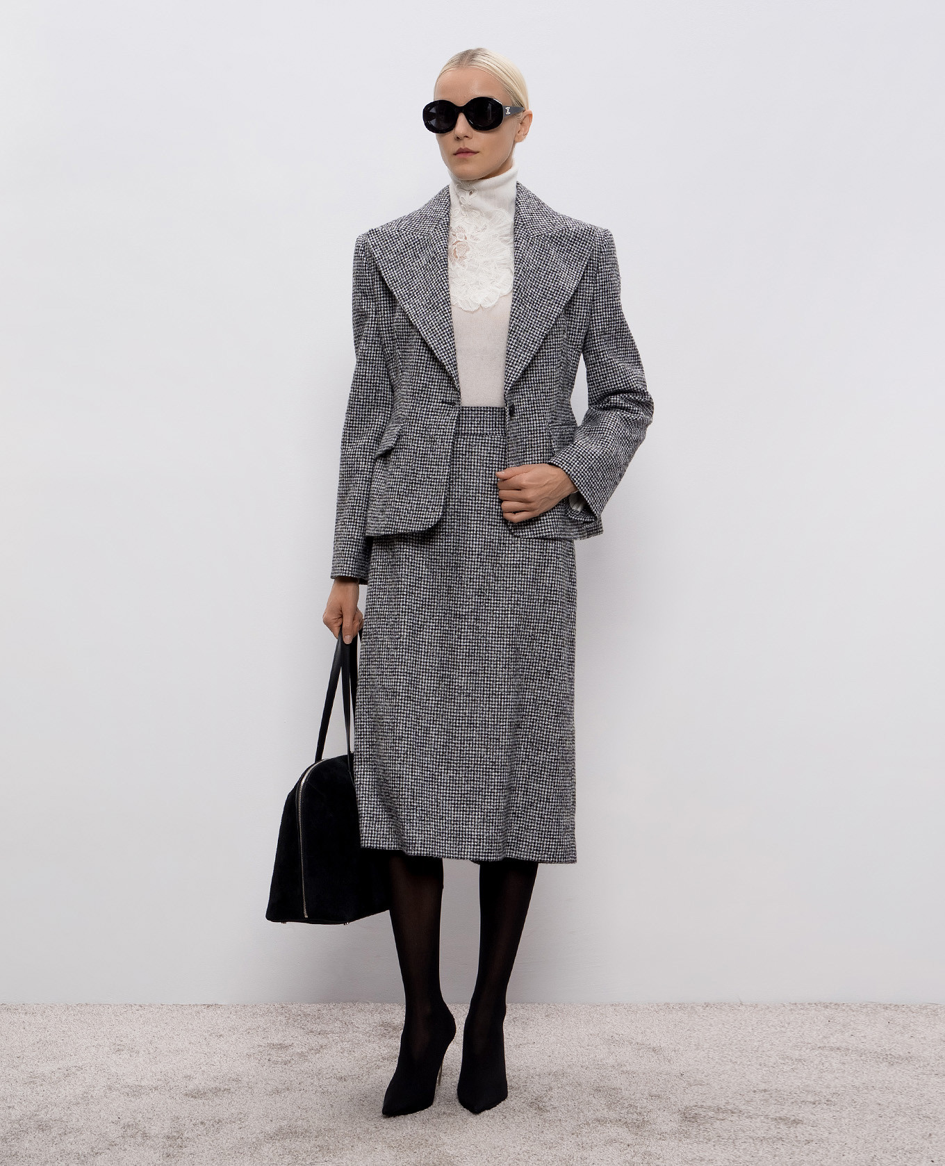 

Patterned wool skirt Ermanno Scervino, White