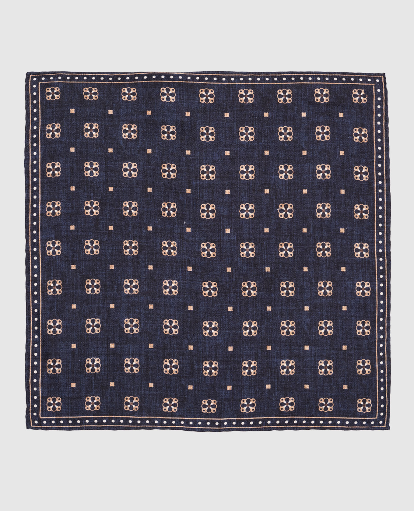 

Blue double-sided pache scarf made of silk with a pattern Brunello Cucinelli, Синий