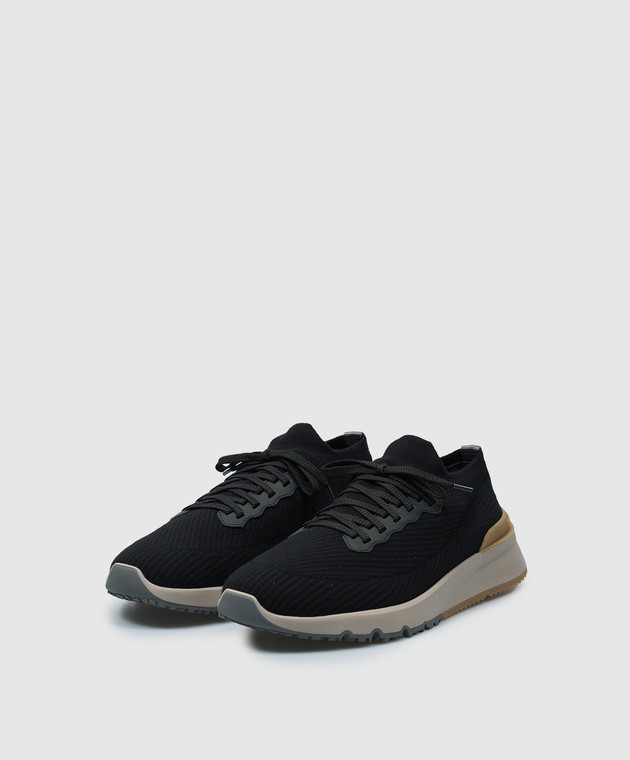 スニーカー BRUNELLO CUCINELLI MZUWLBO253 Sneakers Brunello Cucinelli - Black sneakers with textured logo