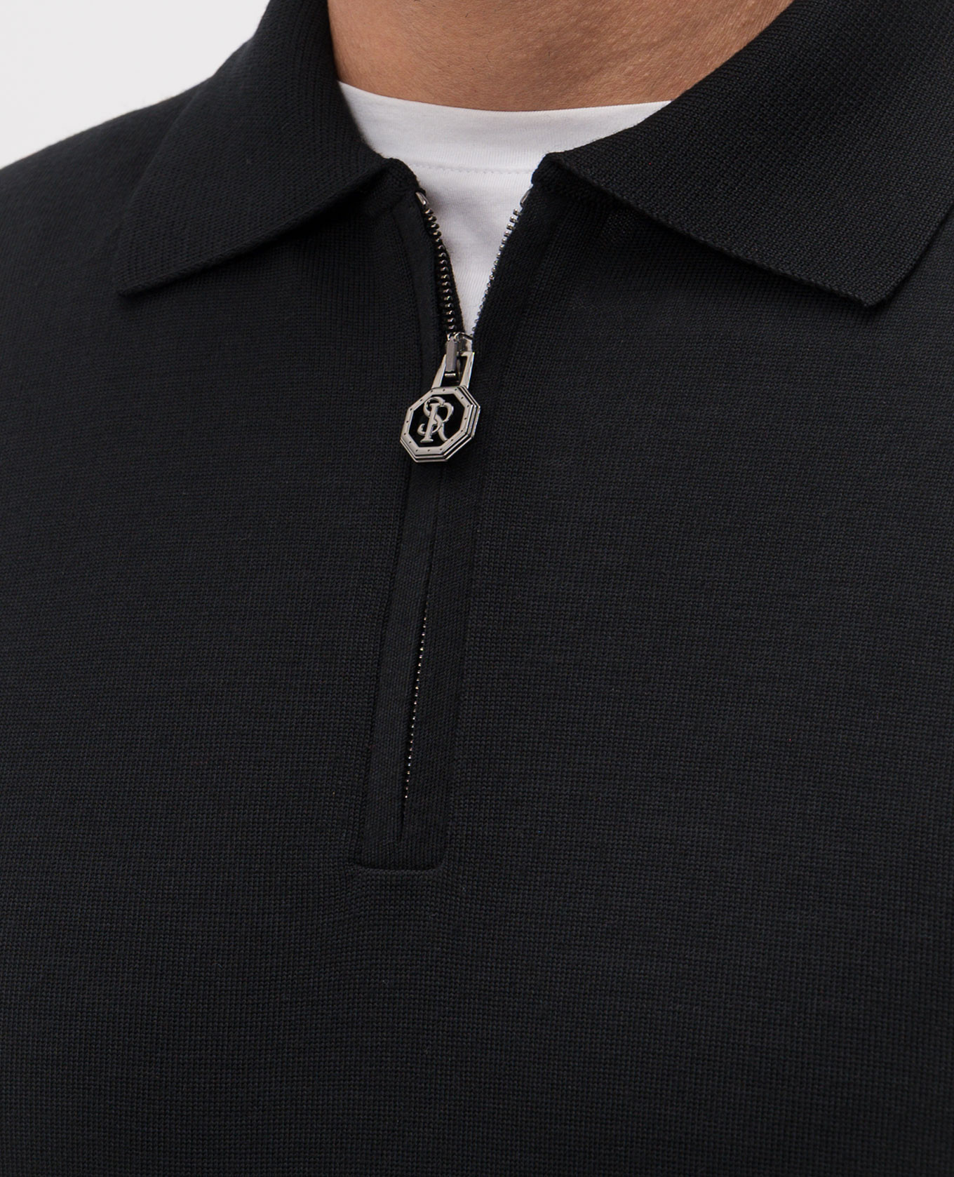

Black wool polo shirt Stefano Ricci