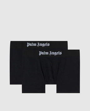 Palm Angels Set of black boxer briefs with contrasting logo PMUH003C99FAB006