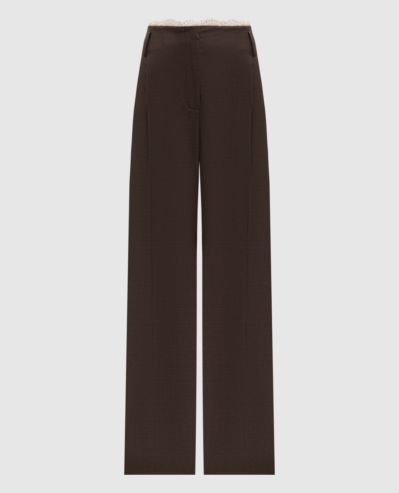 

Brown wool pants with lace Magda Butrym