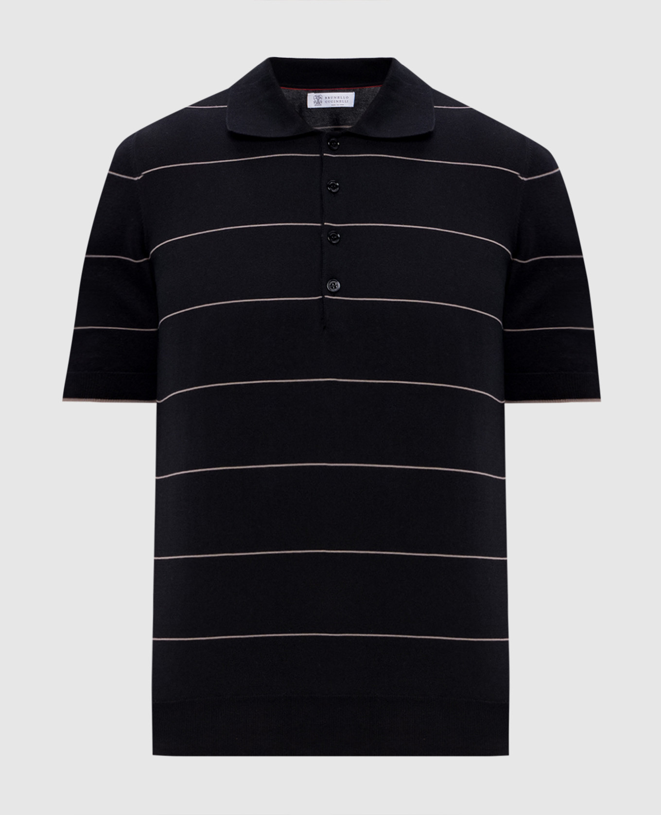 Black striped polo shirt Brunello Cucinelli