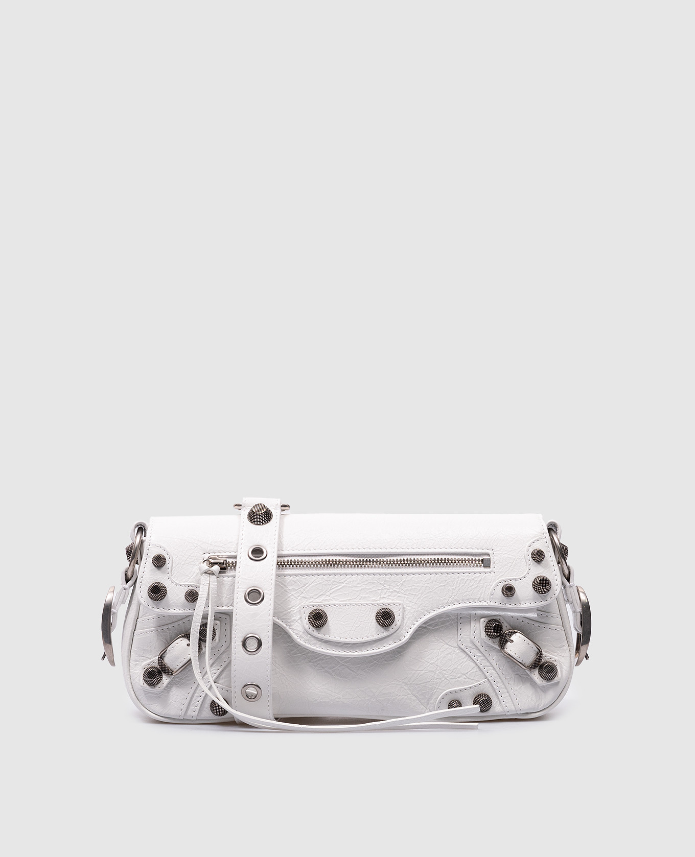 

White LE CAGOLE baguette leather bag Balenciaga