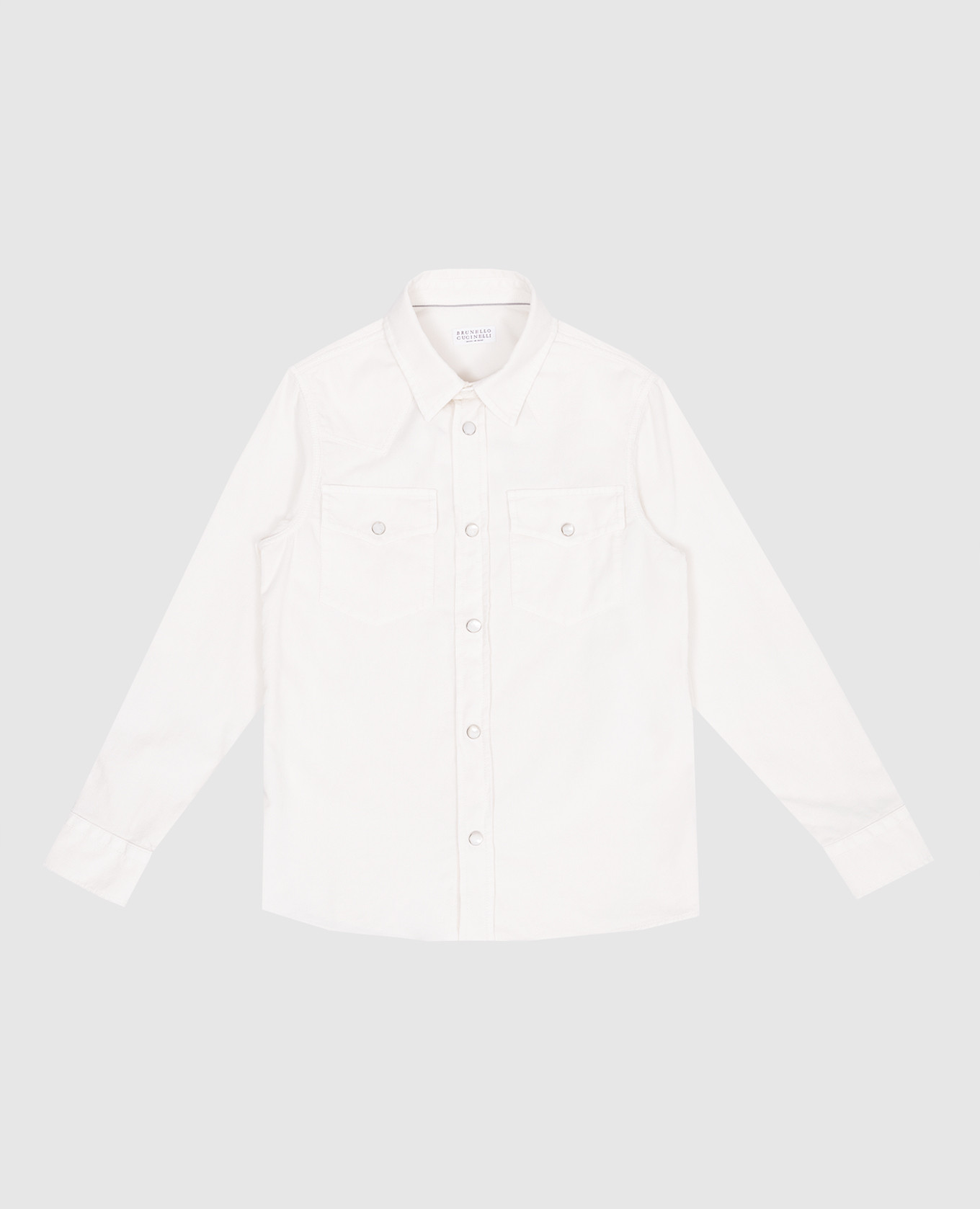 Children's white corduroy shirt brunello cucinelli