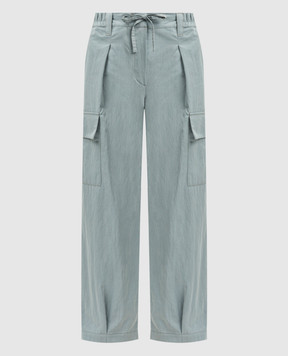 Brunello Cucinelli Blue cargo pants with monil chain ML180P8561