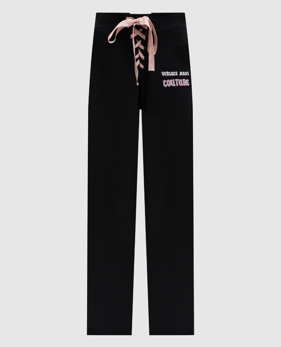 Black logo sweatpants with laces