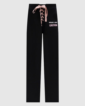 Versace Jeans Couture Black logo sweatpants with laces 77HAA325F0010
