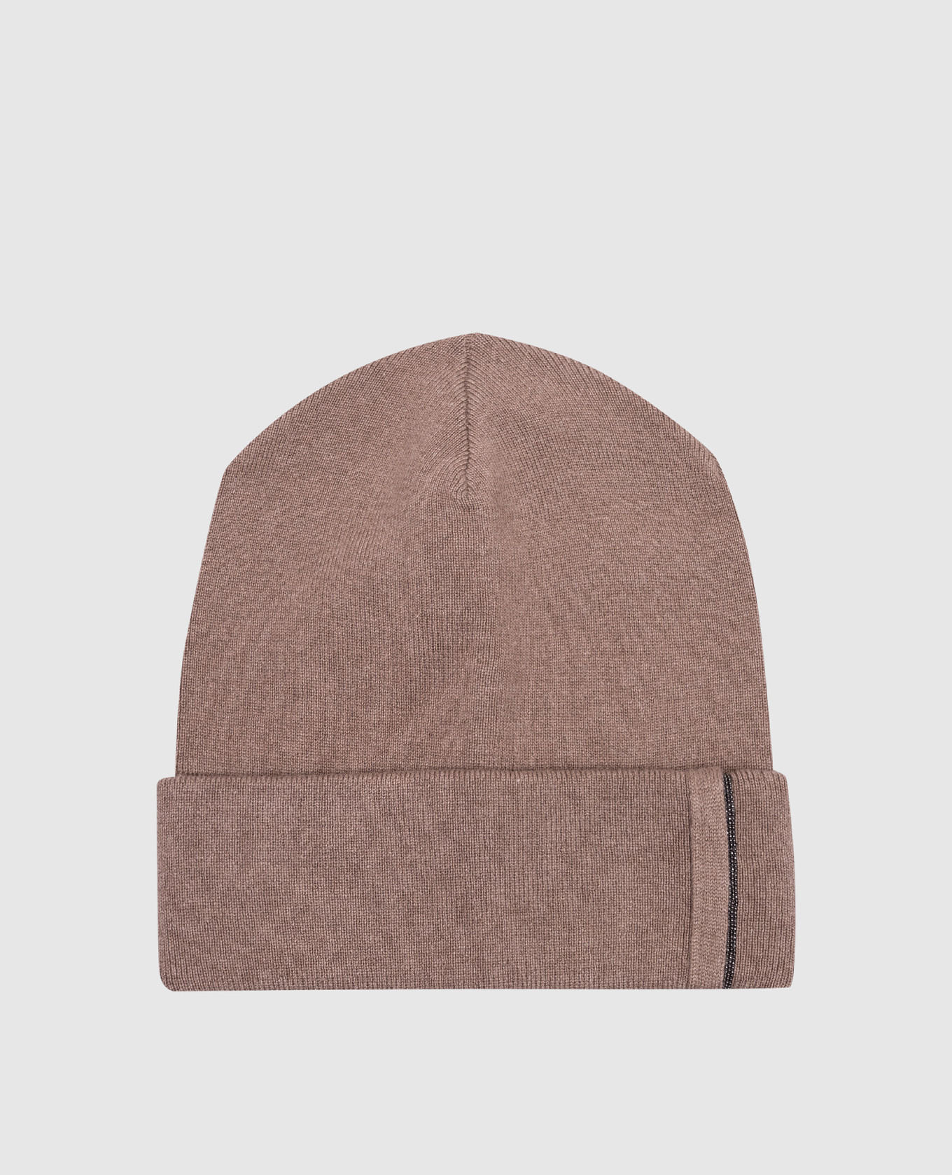 

Brown cashmere hat with monil chain Brunello Cucinelli