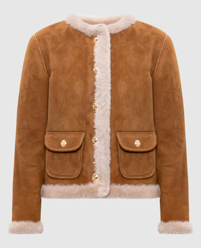Simonetta Ravizza CARMEN brown short sheepskin coat F04JA268H27