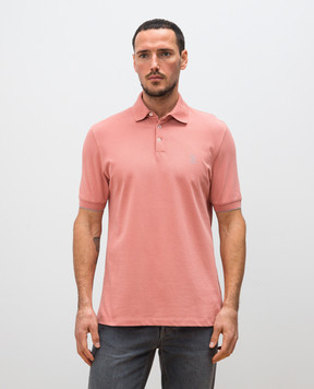 Brunello Cucinelli Pink polo shirt with logo print ME8548788