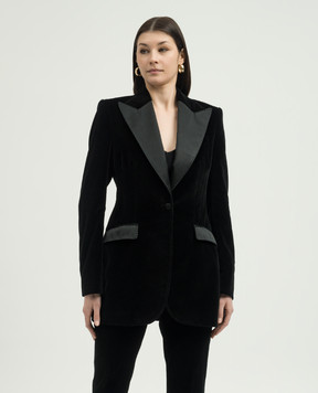 Dolce&Gabbana Black velvet jacket with silk F29YLTFUVG7