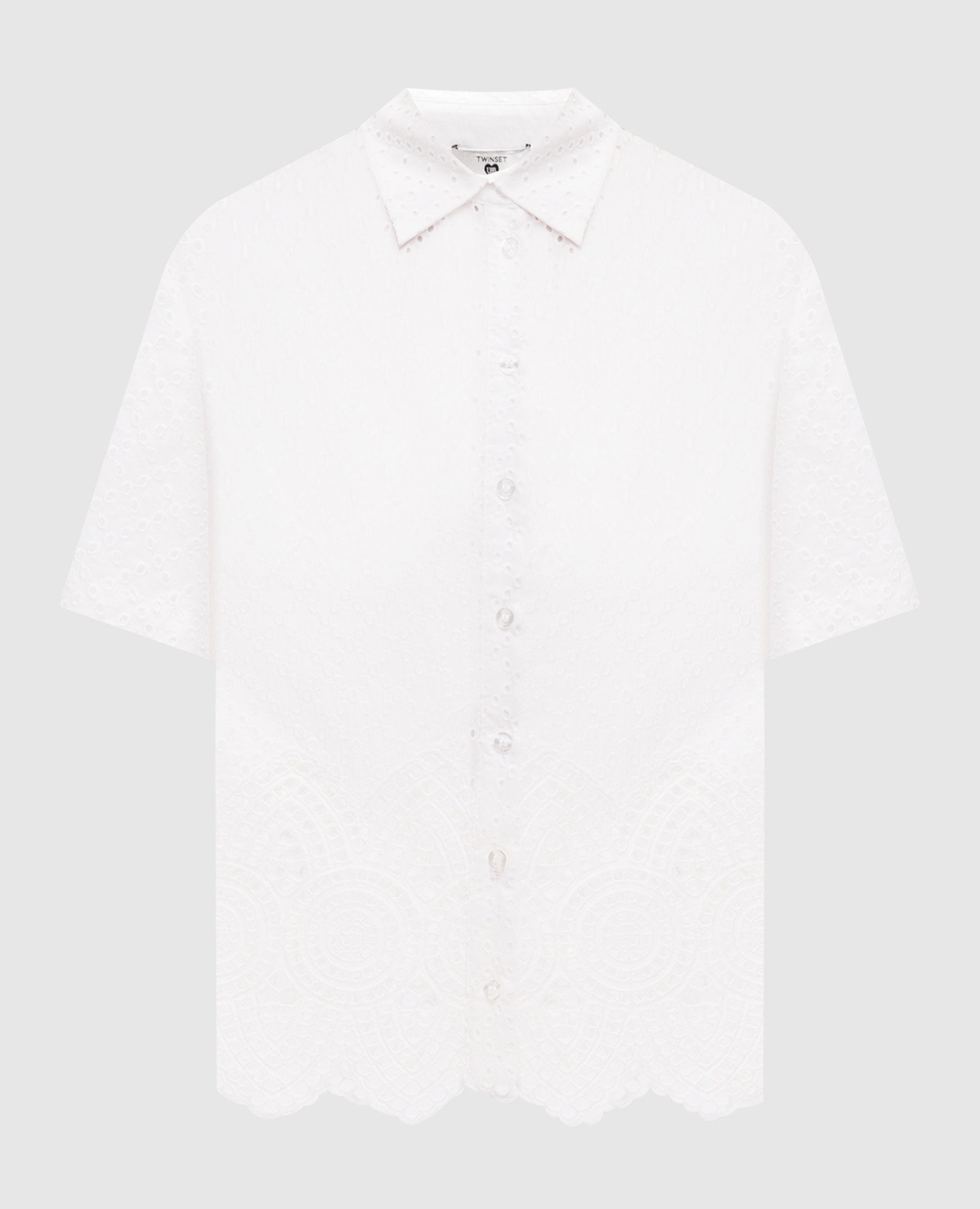 

White blouse with broderie embroidery Twinset