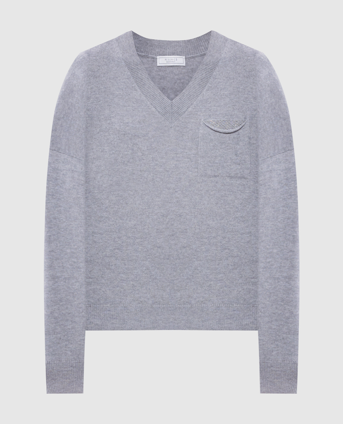 

Gray wool, silk and cashmere pullover Peserico, Grey