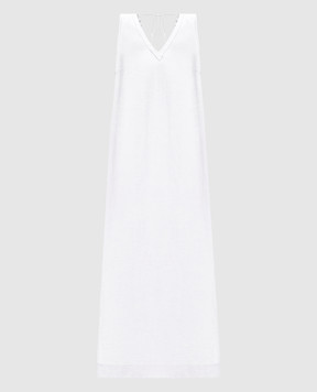 Peserico White linen dress with slits S0216802600