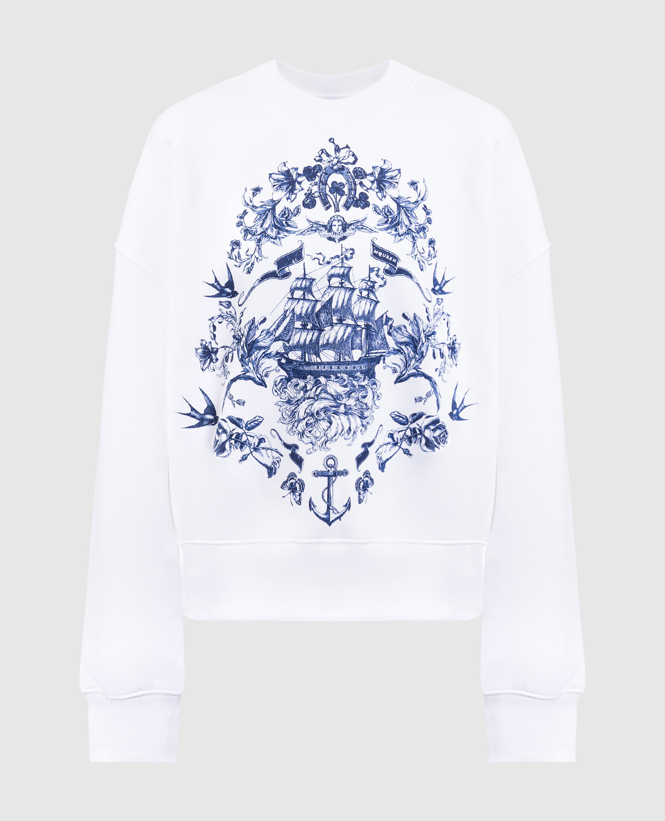 White sweatshirt with print Alexander McQueen