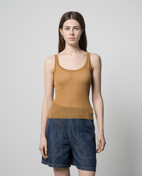 Max Mara BASTIA brown top with a silk stripe BASTIA