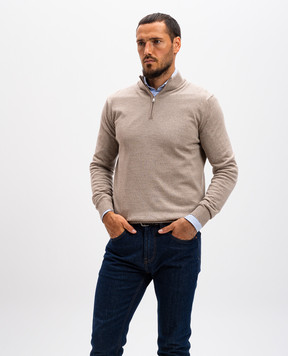 Cashmere&Whiskey Beige merino wool jumper 77397