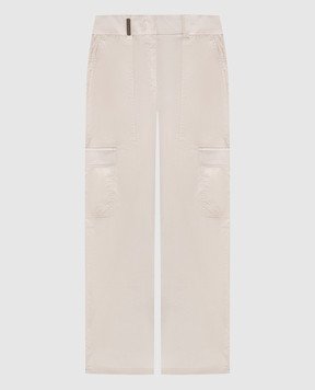 Peserico Beige cargo pants with a branded patch PM404502769