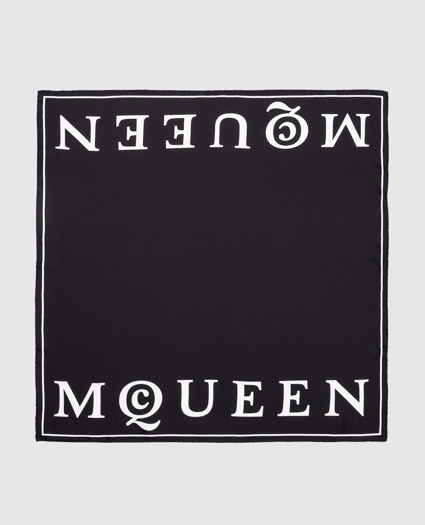 

Black silk scarf with logo Alexander McQueen
