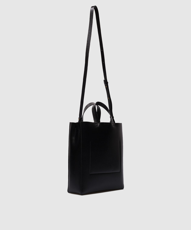 Jil Sander - Black leather tote bag with logo J07WD0090P4840 Jil Sander - Black leather tote bag with logo J07WD0090P4840