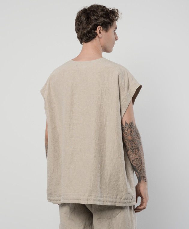 Jan Jan Van Essche - Beige linen tunic TUNIC35LINENCLOTH - shop