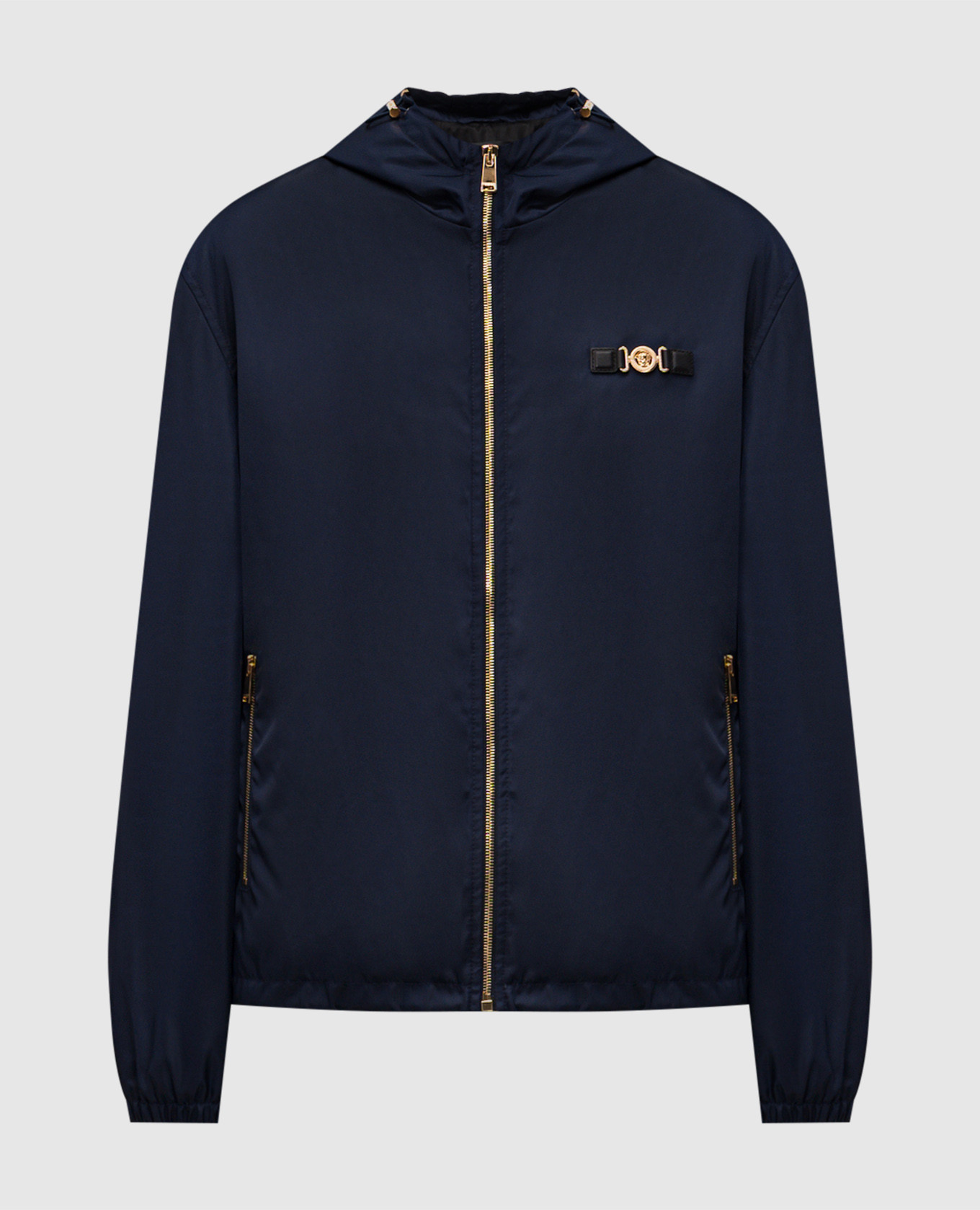 Blue jacket with logo emblem Versace