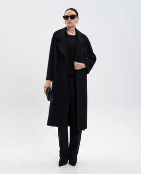 Heresis Black cashmere coat Y66120I560
