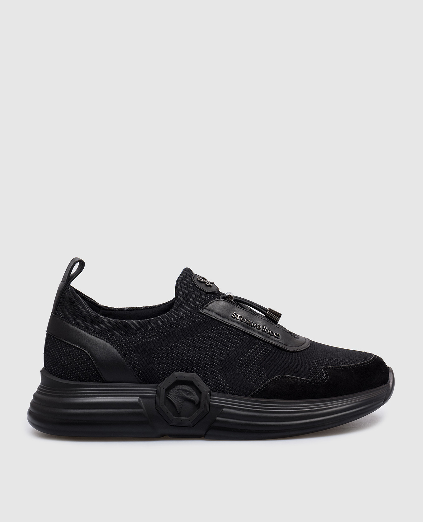 

Black combination sneakers with logo Stefano Ricci