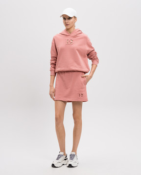 Dolce&Gabbana Pink mini skirt with monogram logo F4C2WZGDCX0