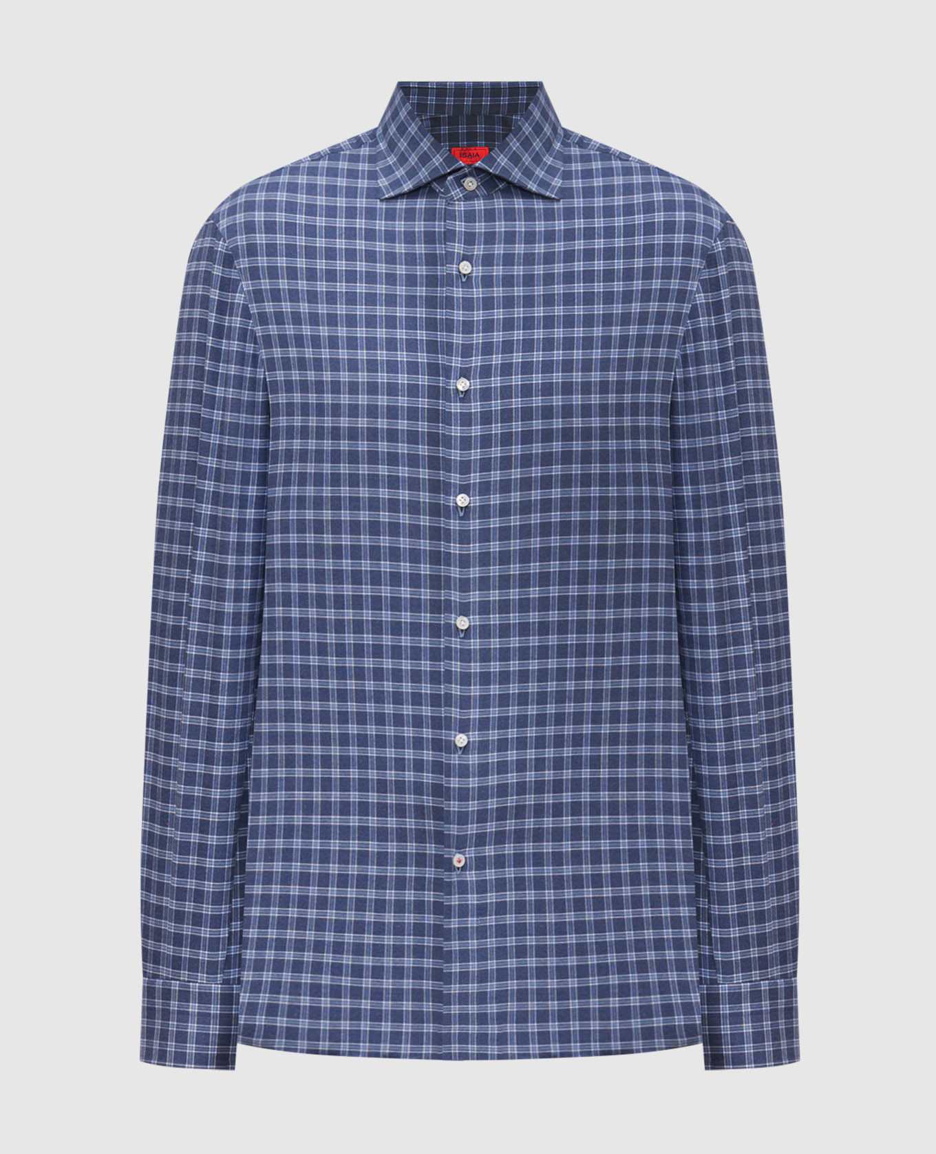 Blue checkered shirt ISAIA