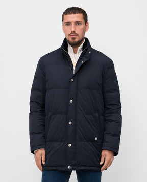 Stefano Ricci Blue down jacket with emblem MDJ5300350PL001T
