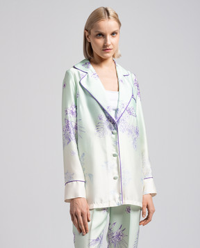 Twinset Green shirt with floral print 241AQ2034