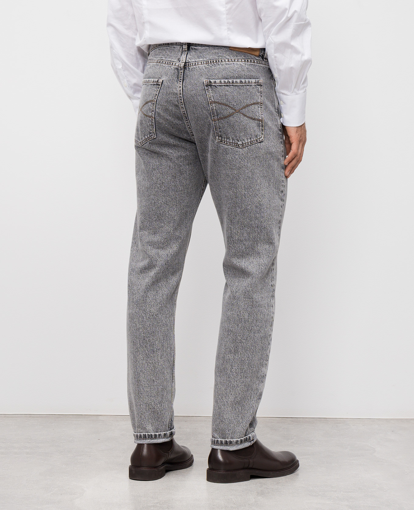 

Grey jeans with logo patch Brunello Cucinelli