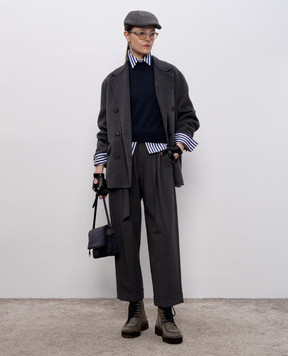 Brunello Cucinelli Gray pants with wool MPW07P8995