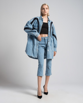 Thierry Mugler Blue denim capris 24P6PA0426247