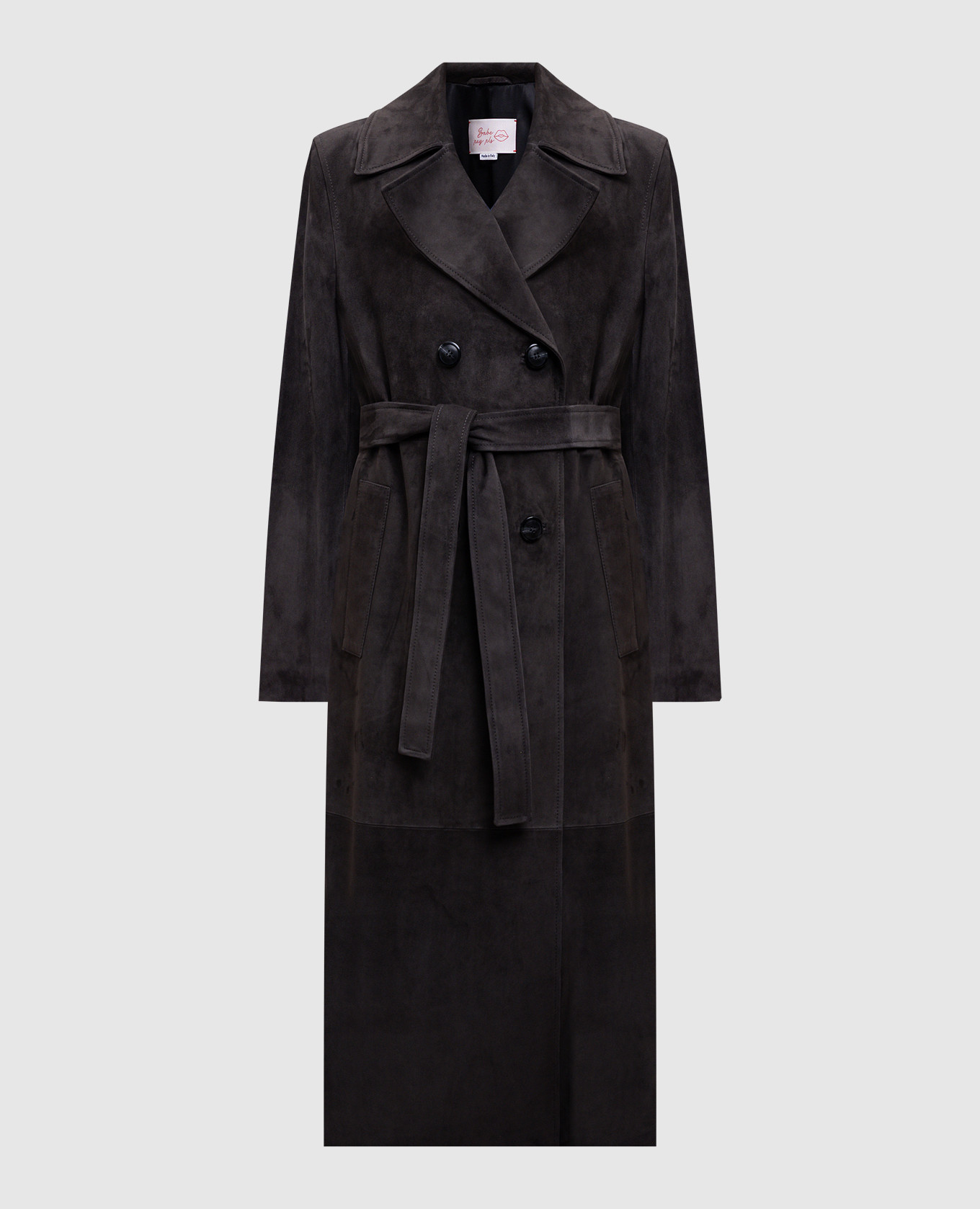 

Gray suede double-breasted coat Babe Pay Pls, Grey