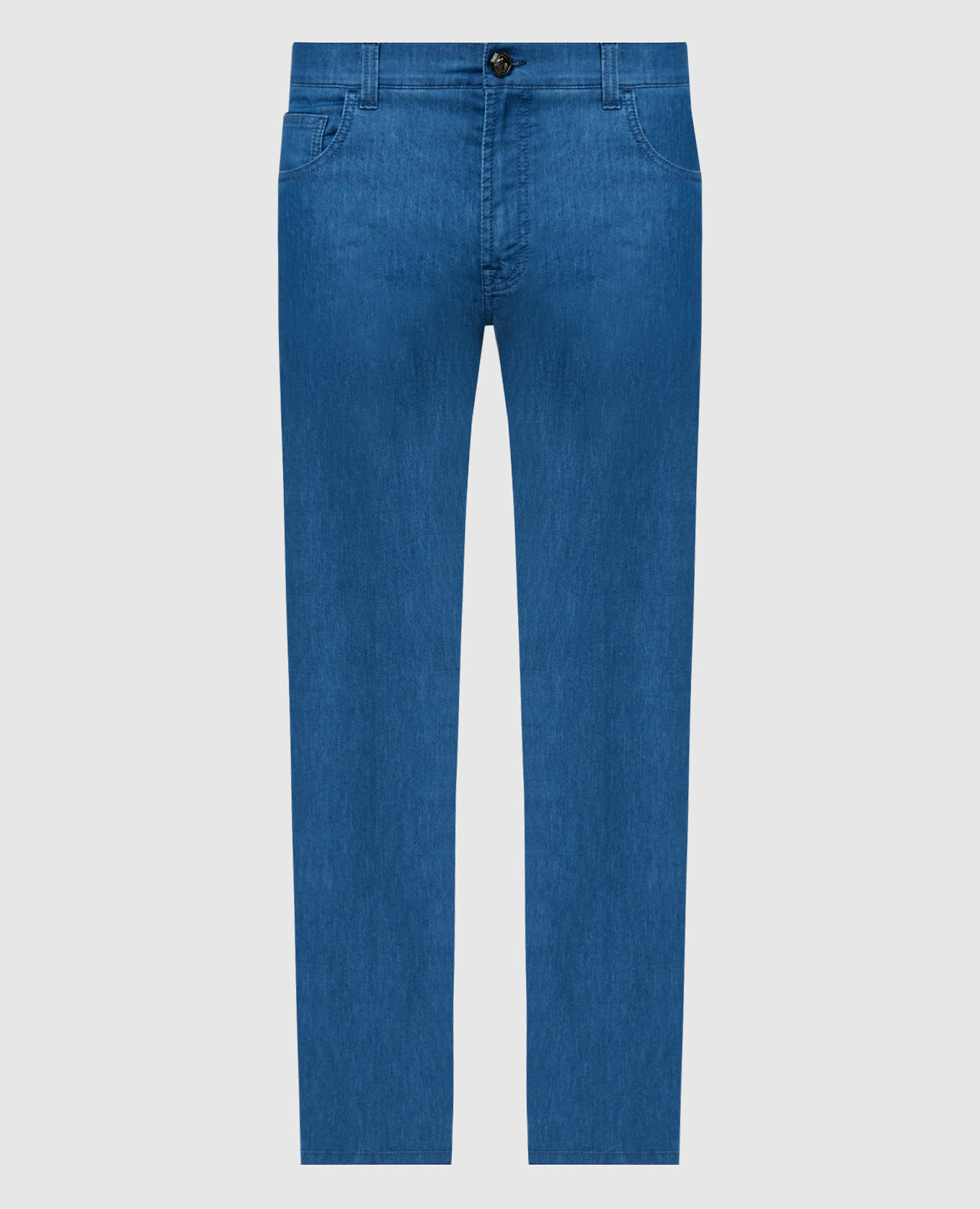 

Blue jeans with metallic logo Stefano Ricci, Синий