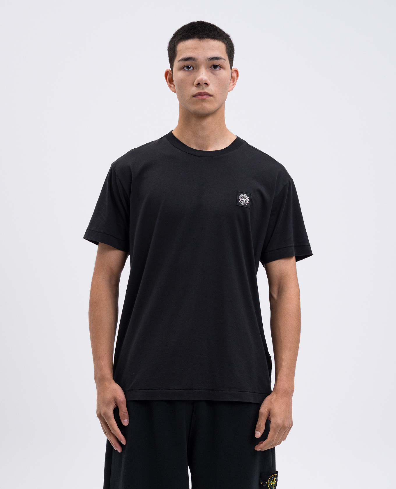 

Black T-shirt with logo patch Stone Island