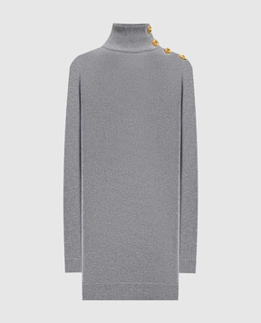 Balmain Gray cashmere and wool dress FF0R9382KI87