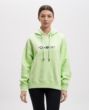 Off-White Green hoodie with logo print OMBB085S25FLE00F